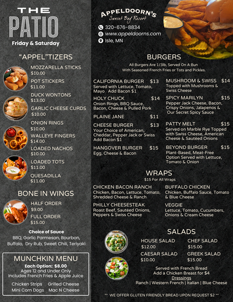 Patio Menu Page 1